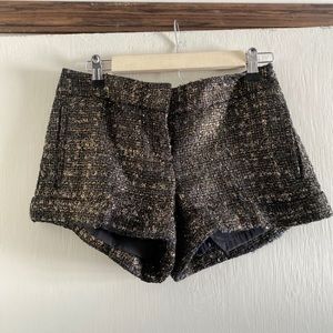 Express Tweed Gold Thread Shorts